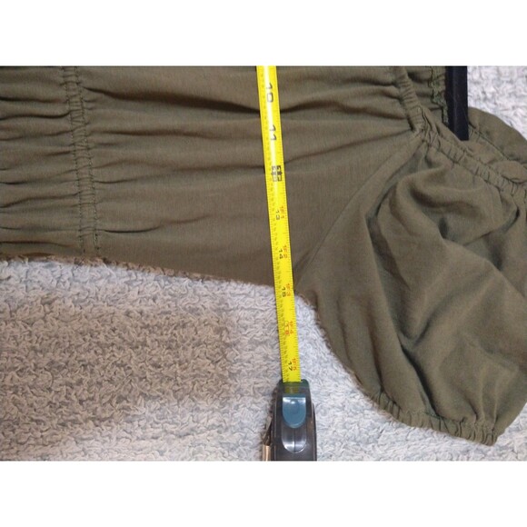 J Crew Puff Sleeve Dress olive Green Xs Boho Cottage Core Feminine - Picture 9 of 10